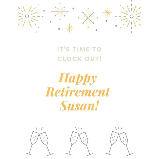 retirement celebration champagne